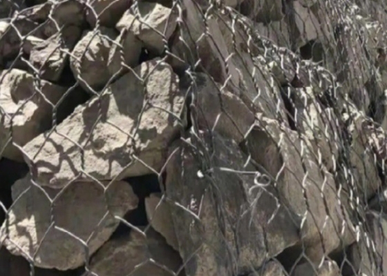 গ্রে পিভিসি প্রলিপ্ত ষড়ভুজ গ্যাবিয়ন বক্স 2.8 মিমি তারের ব্যাস
