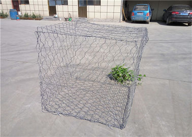 রূপালী রঙ আলংকারিক Gabion বাজ / galvanized ইস্পাত স্টোন খাঁচা