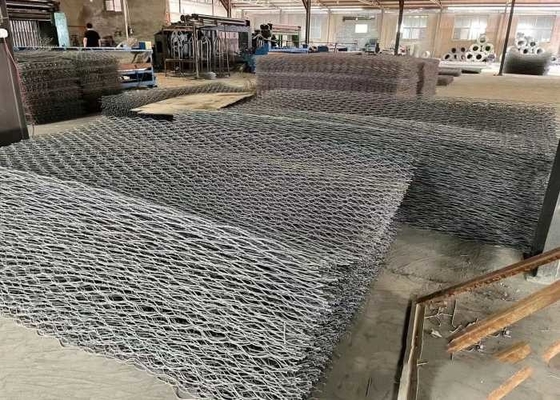 4.0 মিমি গ্যালভানাইজড গ্যাবিয়ন ম্যাট্রেস 60x80 মিমি জালের আকার