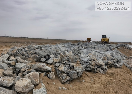 এন্টি জারা বোনা মেষ ব্যাগ / টেকসই Gabion বস্তা 2.7 মিমি ওয়্যার গেজ