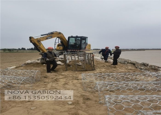 এন্টি জারা বোনা মেষ ব্যাগ / টেকসই Gabion বস্তা 2.7 মিমি ওয়্যার গেজ