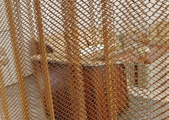 Decorative Wire Mesh Metal Mesh Curtain with 3-20mm Diamond Height 0.5-2mm Wire Diameter and 4.2-6 Kg/m2 Weight