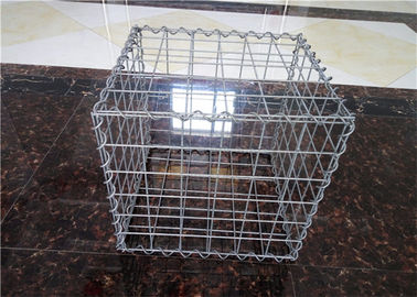 রূপালী রঙ আলংকারিক Gabion বাজ / galvanized ইস্পাত স্টোন খাঁচা